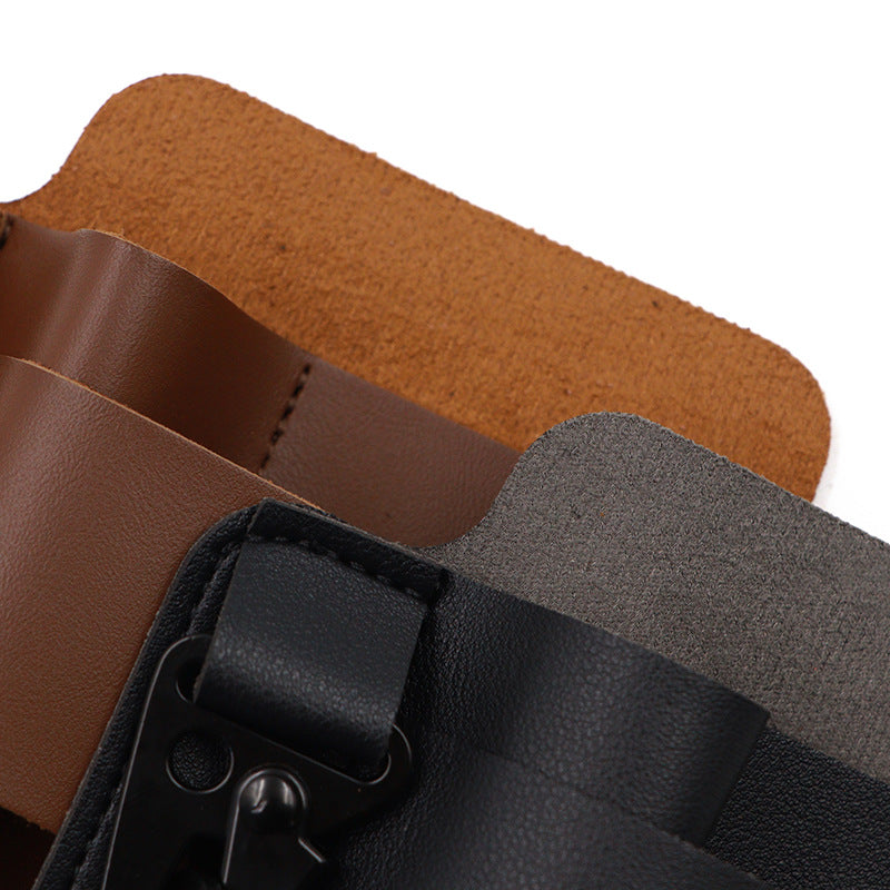 2-piece Brown Outdoor EDC Tactical Tool Waist Bag - Multi-Functional Belt Storage Pouch with Flashlight, Copper Sleeve, and Survival Knife Holder - Image 3