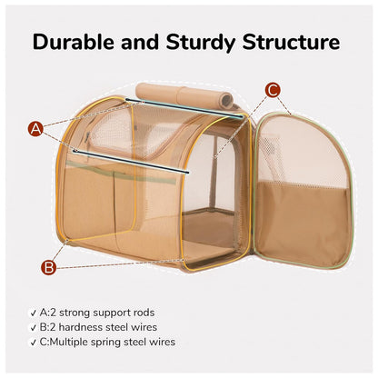 Grey Expandable Breathable Outdoor Portable Large Space Cat Backpack - Pet Carrier for Cats and Dogs - Image 2