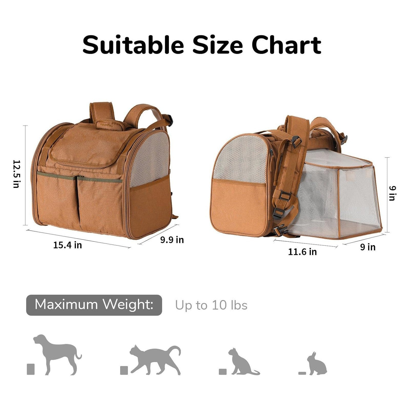 Grey Expandable Breathable Outdoor Portable Large Space Cat Backpack - Pet Carrier for Cats and Dogs - Image 3