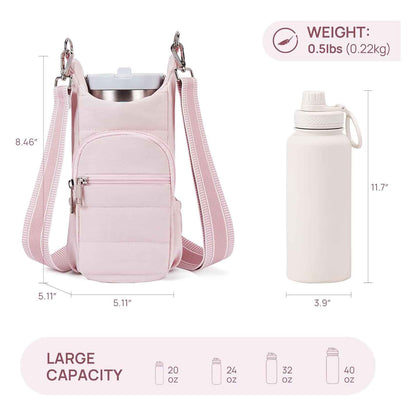 White Women's Crossbody Water Bottle Bag-Perfect for Hiking and Cycling - Image 2