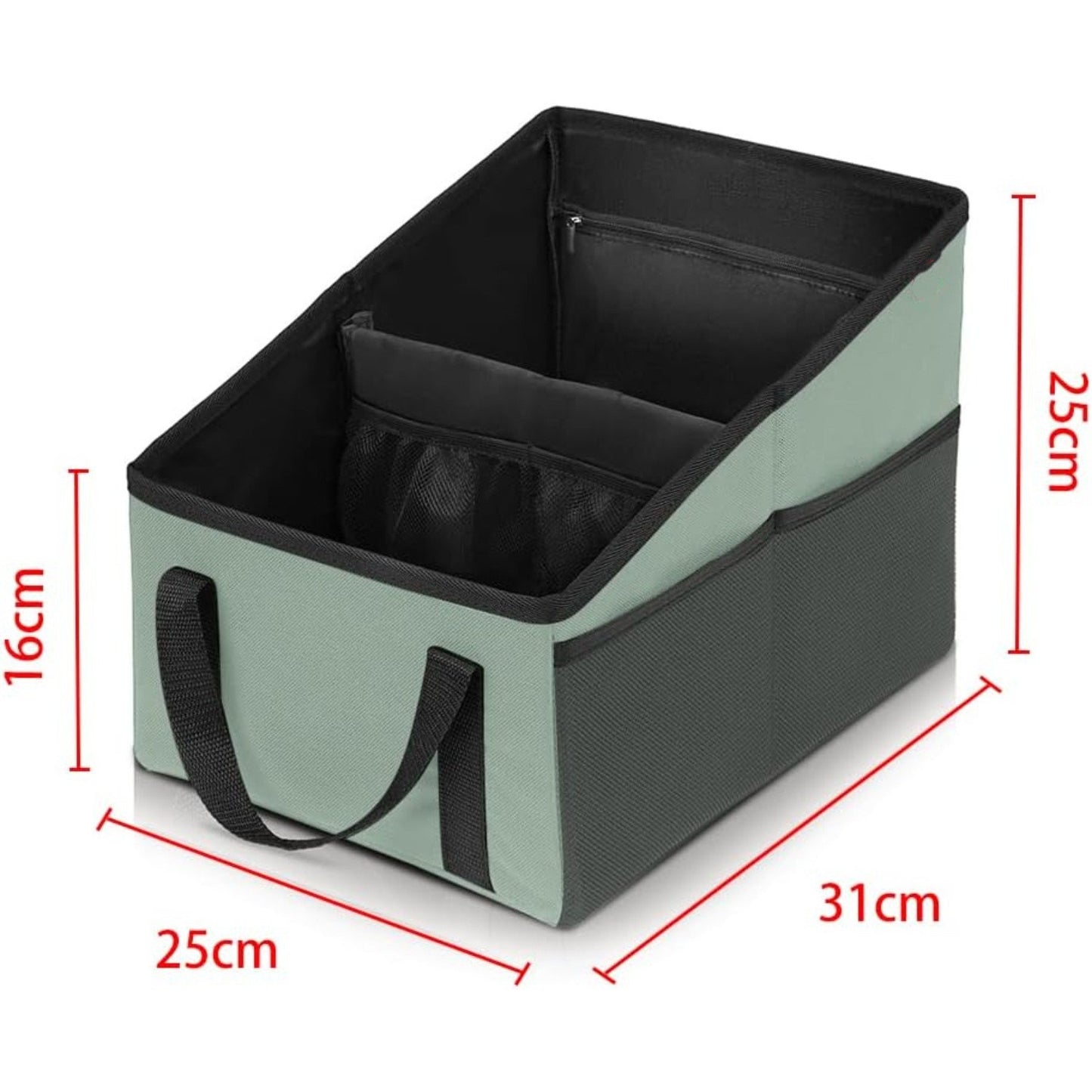 3-piece Black Car Trunk Storage Box - Large Capacity Oxford Cloth Foldable Car Seat Organizer - Image 3