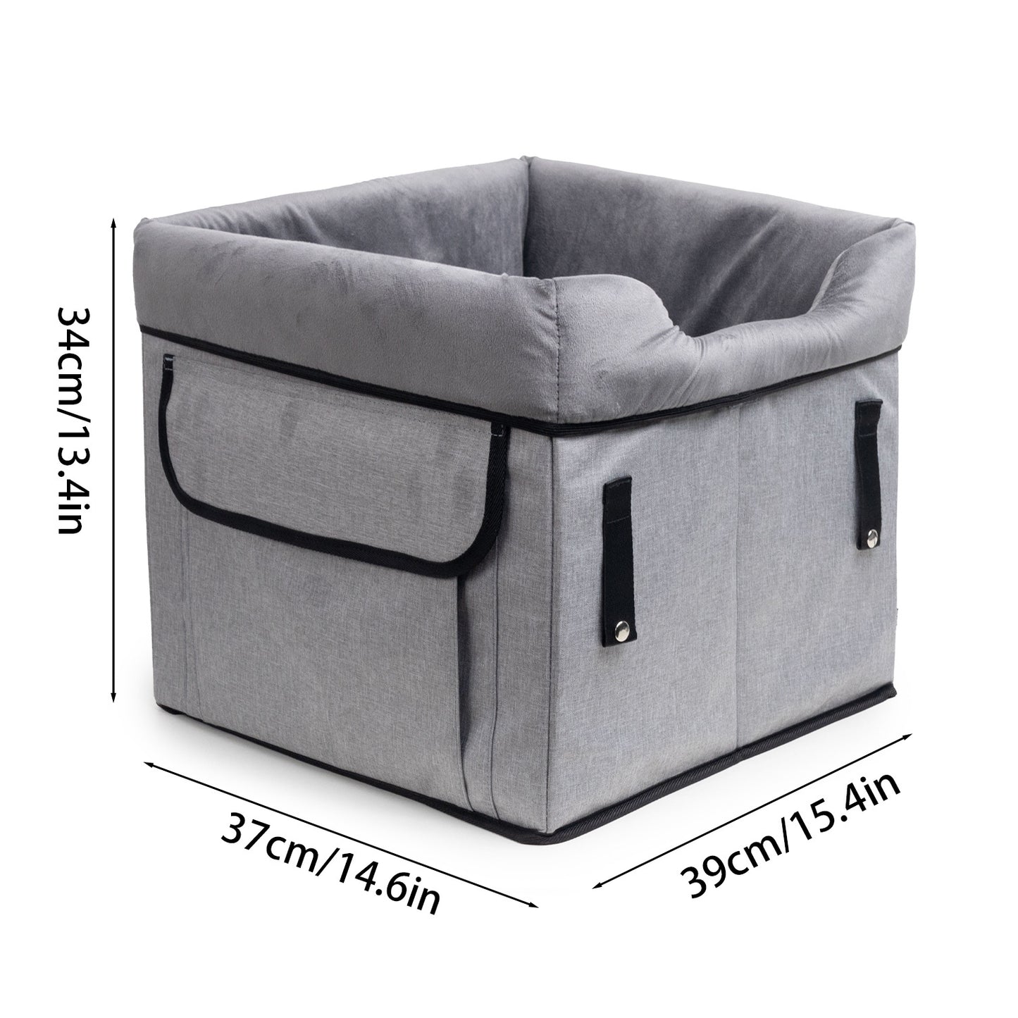 Grey Car Pet Pad - Portable Dog Booster Seat for Safe and Comfortable Travel - Image 7