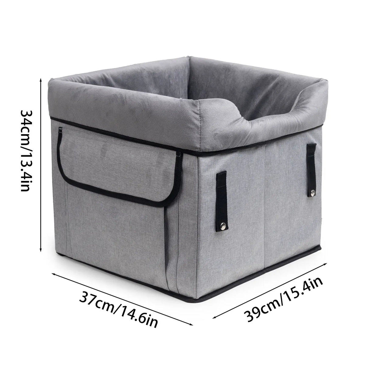 Grey Car Pet Pad - Portable Dog Booster Seat for Safe and Comfortable Travel - Image 7