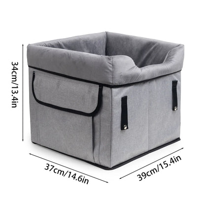 Grey Car Pet Pad - Portable Dog Booster Seat for Safe and Comfortable Travel - Image 7