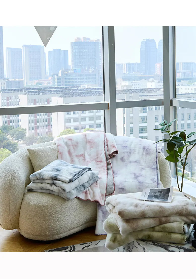 Grey Luxury Mink Velvet Ink Print Blanket - High-Quality Warmth for Your Home(150*200cm) - Image 5