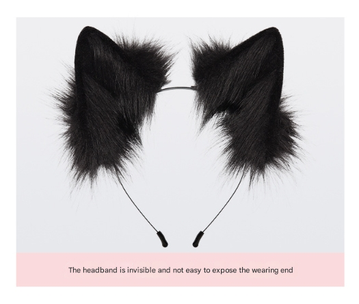 Black and white Halloween Furry Fox Costume Set - Plush Mask, Ears Headband, Tail, and Paws for Cosplay - Image 3