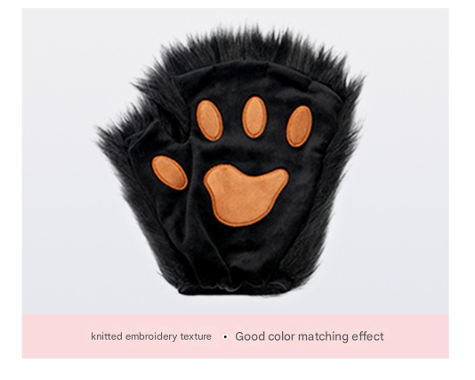 Grass yellow Halloween Furry Fox Costume Set - Plush Mask, Ears Headband, Tail, and Paws for Cosplay - Image 4