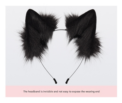 Dark grey Halloween Furry Fox Costume Set - Plush Mask, Ears Headband, Tail, and Paws for Cosplay - Image 3