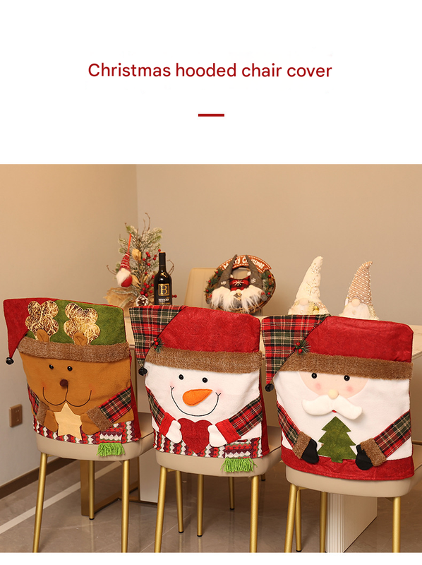 Festive Christmas Dining Chair Covers | Santa, Snowman & Reindeer Character Slipcovers - Image 2