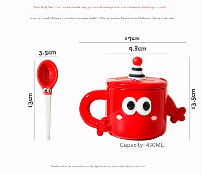 Red Quirky Ceramic Couples Mug Set - Fun and Unique Gift for Weddings and Special Occasions - Image 5