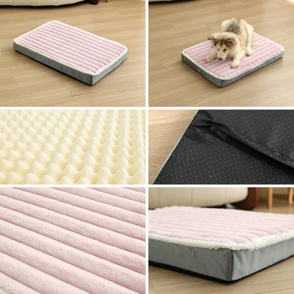 2-Piece Grey Sponge large pet bed - plush dog mat, detachable, washable, anti-slip base(50*40*8cm) - Image 3