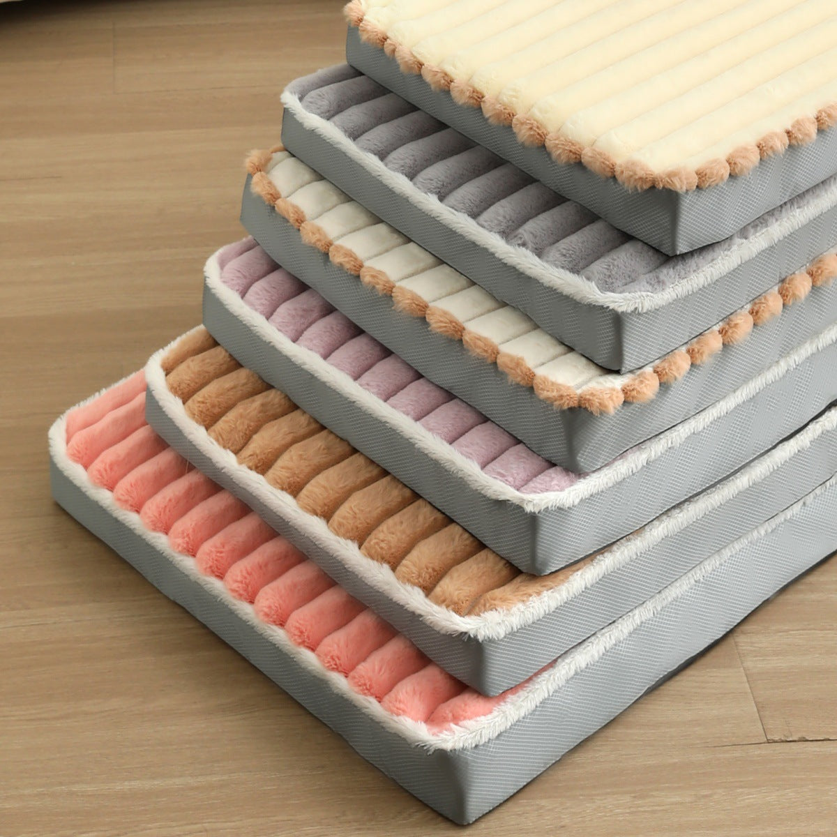 2-Piece White Sponge large pet bed - plush dog mat, detachable, washable, anti-slip base(50*40*8cm) - Image 4