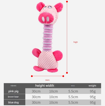 2-Piece Pink Long Neck Plush Dog Toy - Interactive Chew & Cuddle Toy for Puppies - Image 4