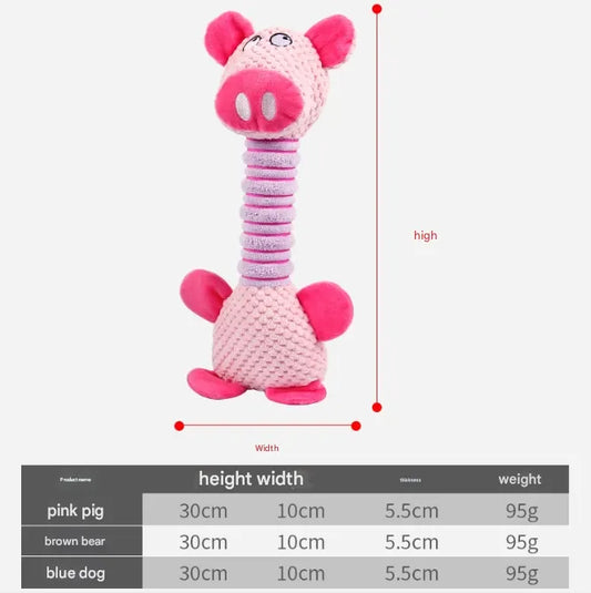 2-Piece Pink Long Neck Plush Dog Toy - Interactive Chew & Cuddle Toy for Puppies - Image 4