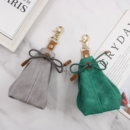 2-PCS Grey Clip-On Canvas Dog Treat Pouch - Portable Drawstring Bag for Training & Walks - Image 5