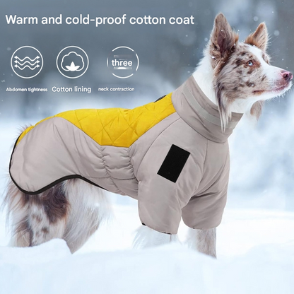 Gray orange Reflective Winter Dog Coat - Waterproof Puffer Vest with Harness D-Ring for Outdoor Walks(6XL) - Image 2