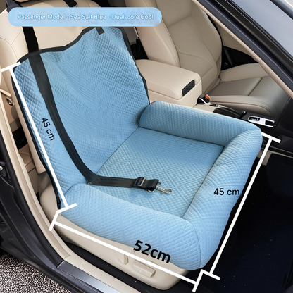 Navy blue Plush Dog Car Booster Seat - 2-in-1 Travel Bed for Small Dogs with Washable Cover - Image 5