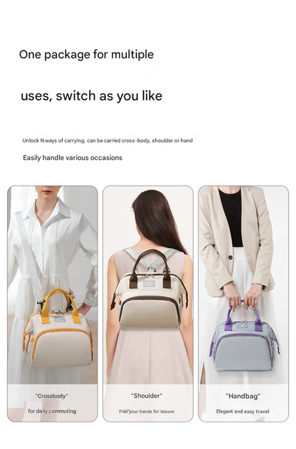 Khaki Versatile 3-in-1 Nappy Bag | Convertible Backpack, Tote & Crossbody with Insulated Pockets - Image 6