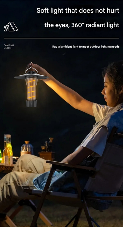Vintage Lighthouse LED Camping Lantern | 5-Mode Rechargeable Light with Tripod - Image 2