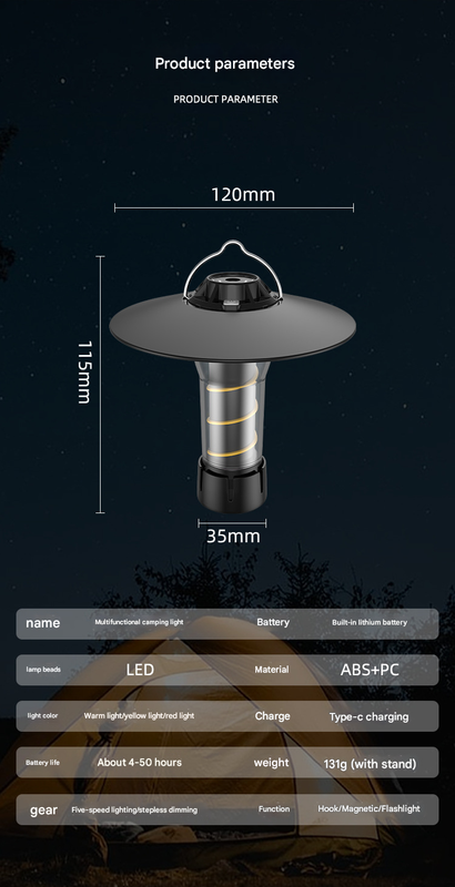 Vintage Lighthouse LED Camping Lantern | 5-Mode Rechargeable Light with Tripod - Image 8