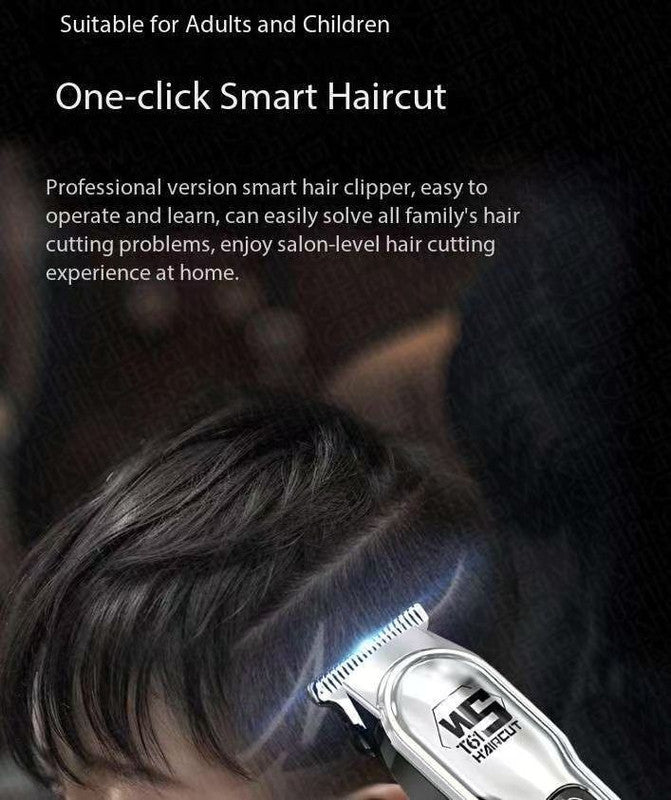 Silver Professional Cordless Hair Clippers - USB Rechargeable Trimmer with LED Display for Barbers & Home Grooming - Image 5