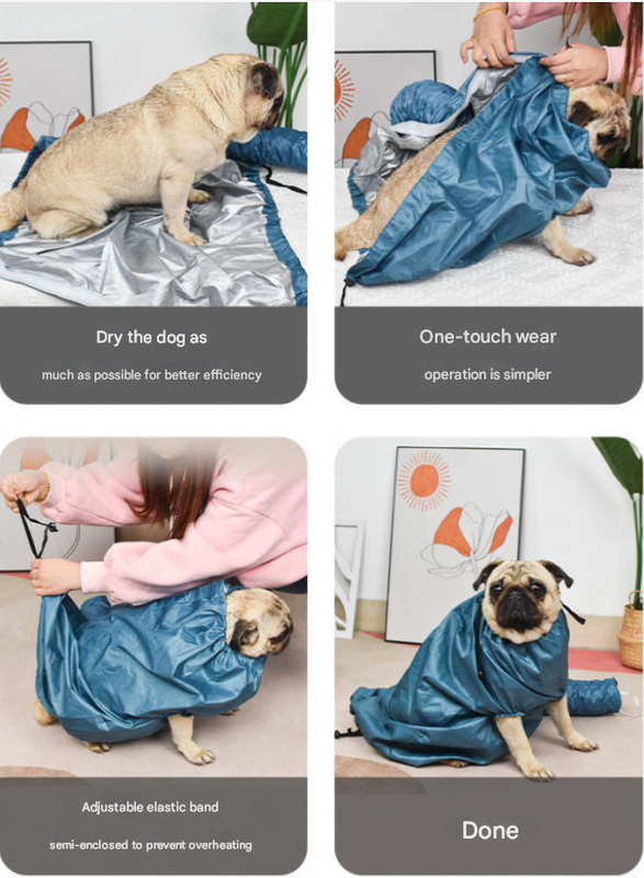 Portable Pet Grooming Dryer Bag - Hands-Free Quick-Drying Coat for Dogs & Cats After Bath(Size XL) - Image 4
