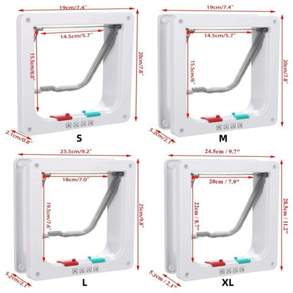 Secure 4-Way Locking Pet Door for Cats & Small Dogs - Easy Access Flap for Doors, Walls & Glass(Size L) - Image 4