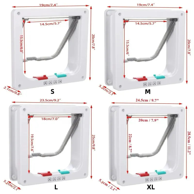 Secure 4-Way Locking Pet Door for Cats & Small Dogs - Easy Access Flap for Doors, Walls & Glass(Size L) - Image 4