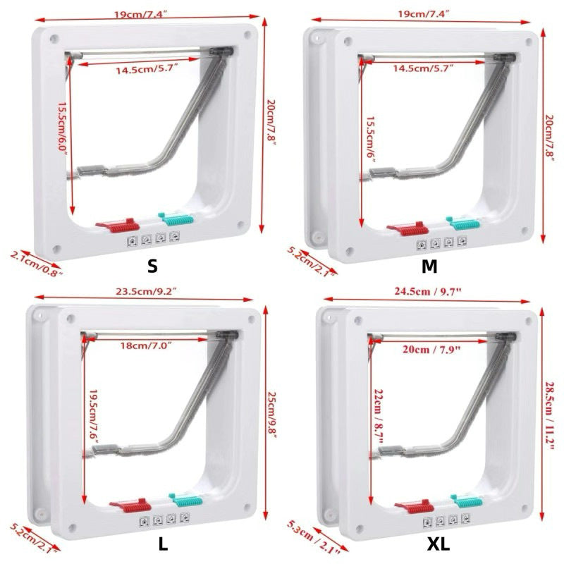 Secure 4-Way Locking Pet Door for Cats & Small Dogs - Easy Access Flap for Doors, Walls & Glass(Size XL) - Image 4
