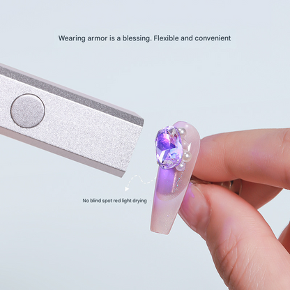 Silver Handheld UV LED Nail Curing Pen - Portable USB-C Rechargeable Light for Fast-Drying Gel Polish & Nail Art - Image 3