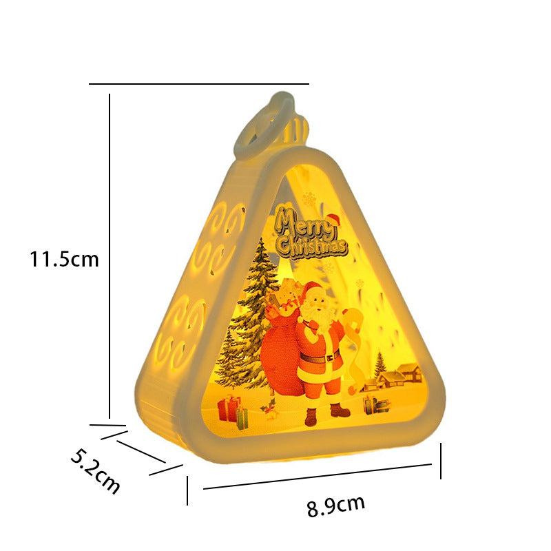 White Santa Claus Charming Christmas Scene Mini Lanterns (Set of 3) - Battery Operated LED Lights for a Cozy Holiday Glow - Image 2