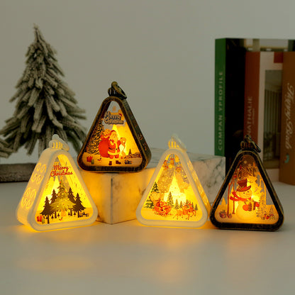 White Elk Charming Christmas Scene Mini Lanterns (Set of 3) - Battery Operated LED Lights for a Cozy Holiday Glow - Image 3