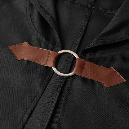 Black Shadow Wanderer Hooded Cape - Premium Velvet Robe for Jedi, Wizard & Medieval Cosplay - Image 4