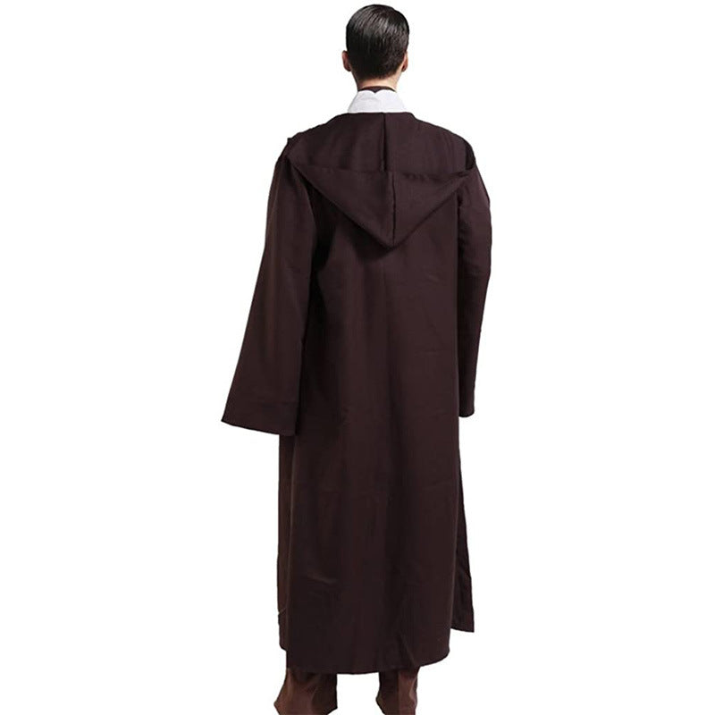 Blue Shadow Wanderer Hooded Cape - Premium Velvet Robe for Jedi, Wizard & Medieval Cosplay - Image 2