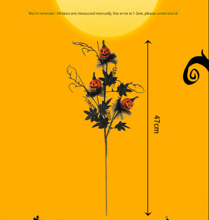 Halloween Black Twig & Pumpkin Stems (2-Pack) - Artificial Floral Picks for Spooky Arrangements - Image 5