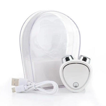 White EMS Microcurrent Facial Lifting Massager - Skin Tightening & Sculpting Beauty Tool