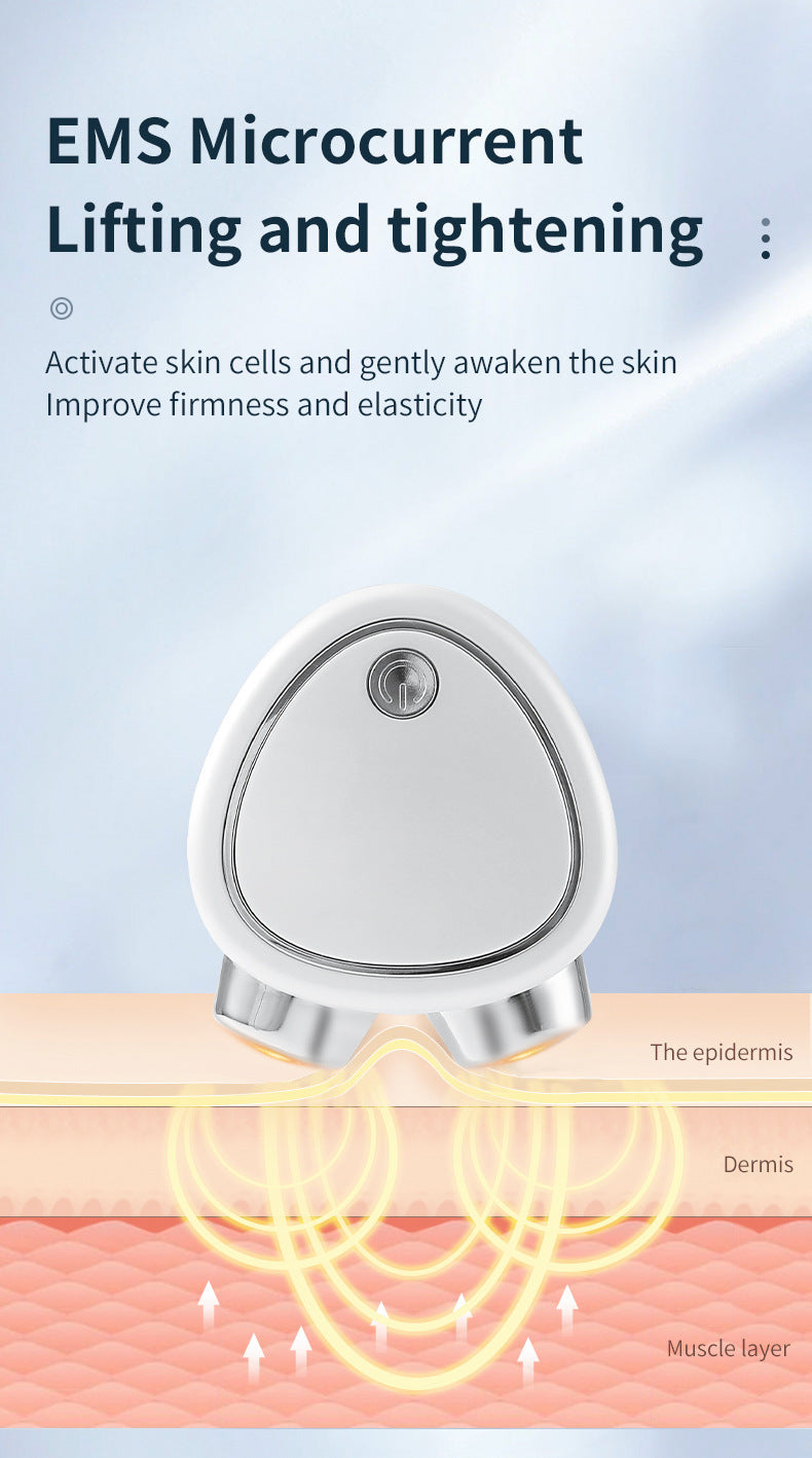 White EMS Microcurrent Facial Lifting Massager - Skin Tightening & Sculpting Beauty Tool - Image 5