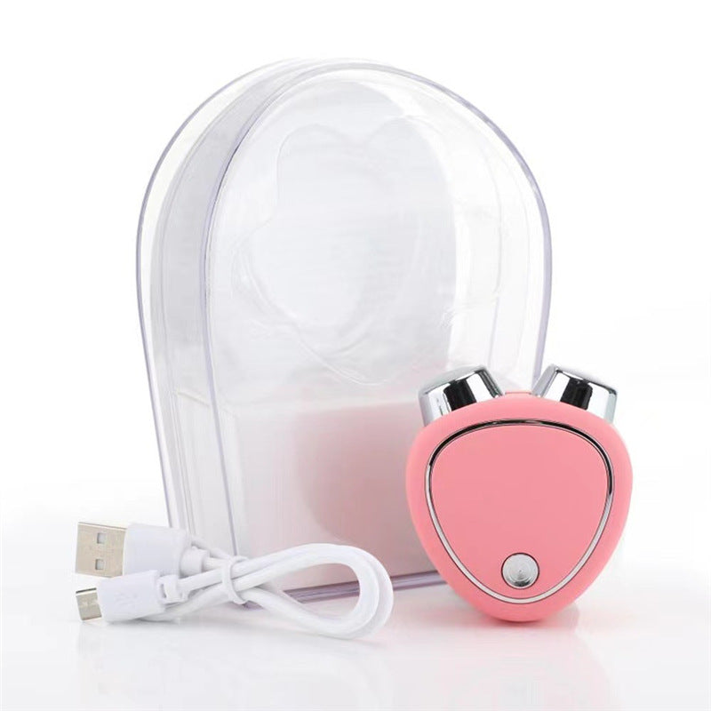 Pink EMS Microcurrent Facial Lifting Massager - Skin Tightening & Sculpting Beauty Tool