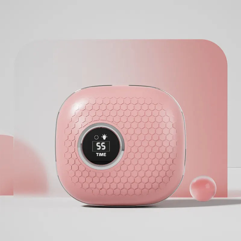 Pink Portable Ultrasonic Contact Lens Cleaner - Automatic Electric Cleaning Case with LED Makeup Mirror, USB Rechargeable for Travel & Home