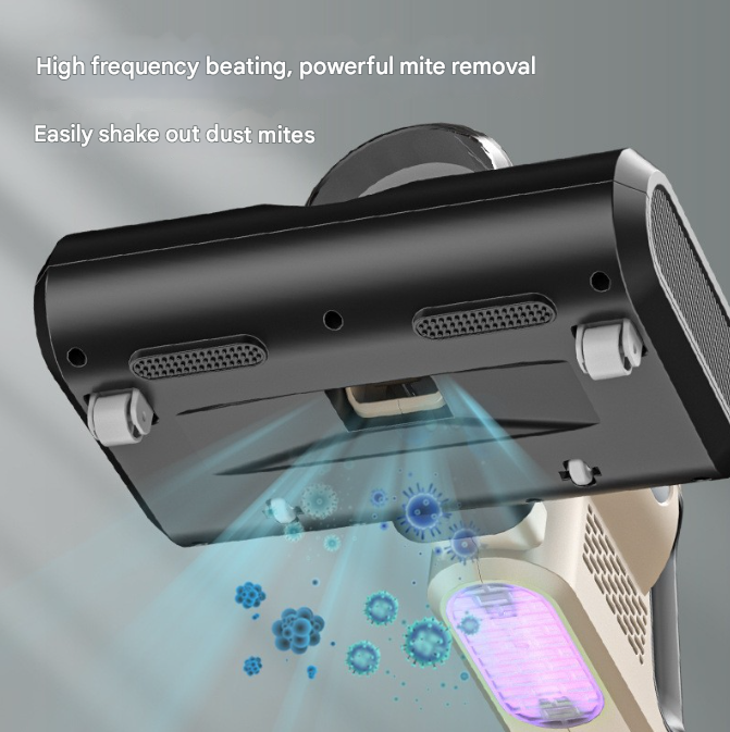 Khaki High-Power Wireless UV Sterilization Mite Removal Vacuum Cleaner - Powerful Suction and Deep Cleaning for Home Use - Image 2