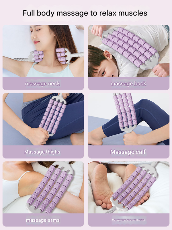 Purple Four-Row Bendable Massage Roller - Muscle Relaxation and Sensory Integration Training for Children - Image 5