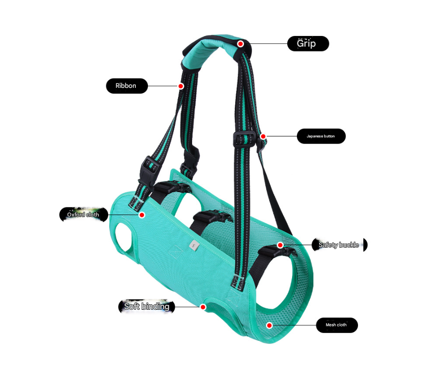Black Pet Support Harness for Senior and Disabled Dogs - Adjustable Chest and Back Support Leash(Size L) - Image 5