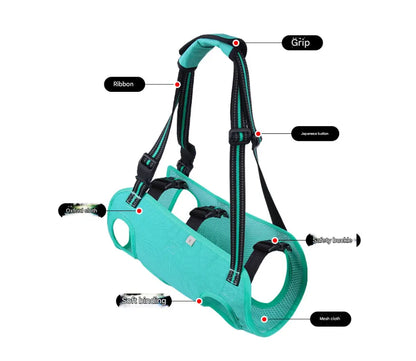 Black Pet Support Harness for Senior and Disabled Dogs - Adjustable Chest and Back Support Leash(Size L) - Image 5