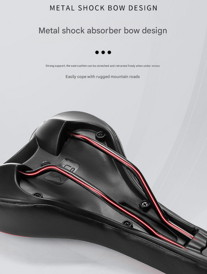 Black and red Mountain Bike Saddle - Comfortable and Durable Bicycle Seat for MTB and Road Bikes - Image 5