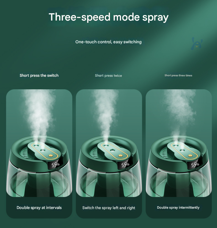 White 3.5L Smart Cool Mist Humidifier with Dual Nozzle & Digital Display - Ultra-Quiet Air Purifier for Bedroom and Office - Image 4