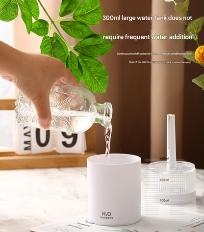 2-Piece White Mini Desktop Humidifier - Portable Mist Maker for Home and Car Use - Image 5