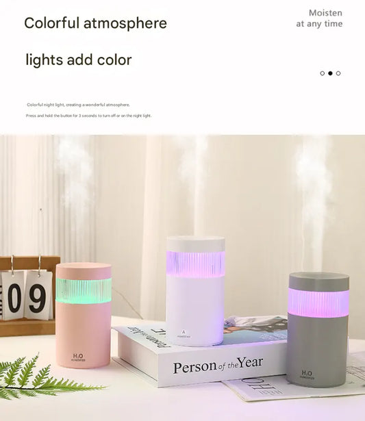 2-Piece Pink Mini Desktop Humidifier - Portable Mist Maker for Home and Car Use - Image 3