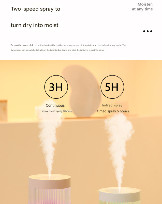 2-Piece Pink Mini Desktop Humidifier - Portable Mist Maker for Home and Car Use - Image 4
