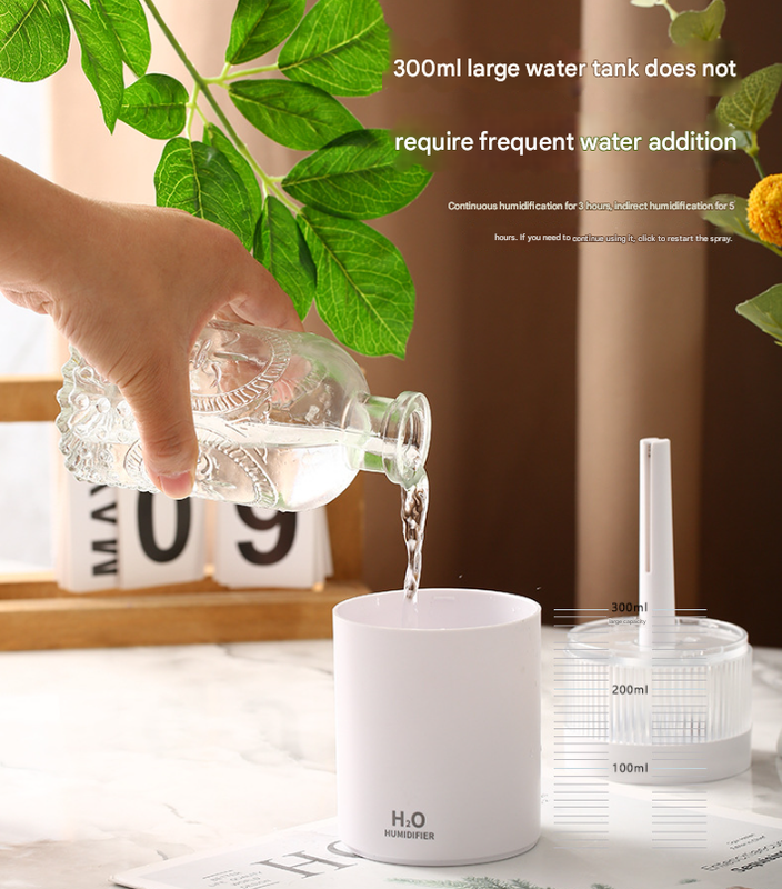 2-Piece Grey Mini Desktop Humidifier - Portable Mist Maker for Home and Car Use - Image 5