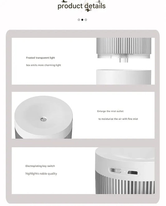 2-Piece Grey Mini Desktop Humidifier - Portable Mist Maker for Home and Car Use - Image 6